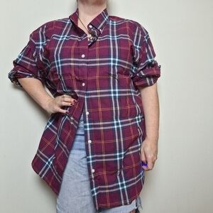 Old Navy Men's Regular Fit Classic Cotton Plaid Button Down Shirt Size XXL